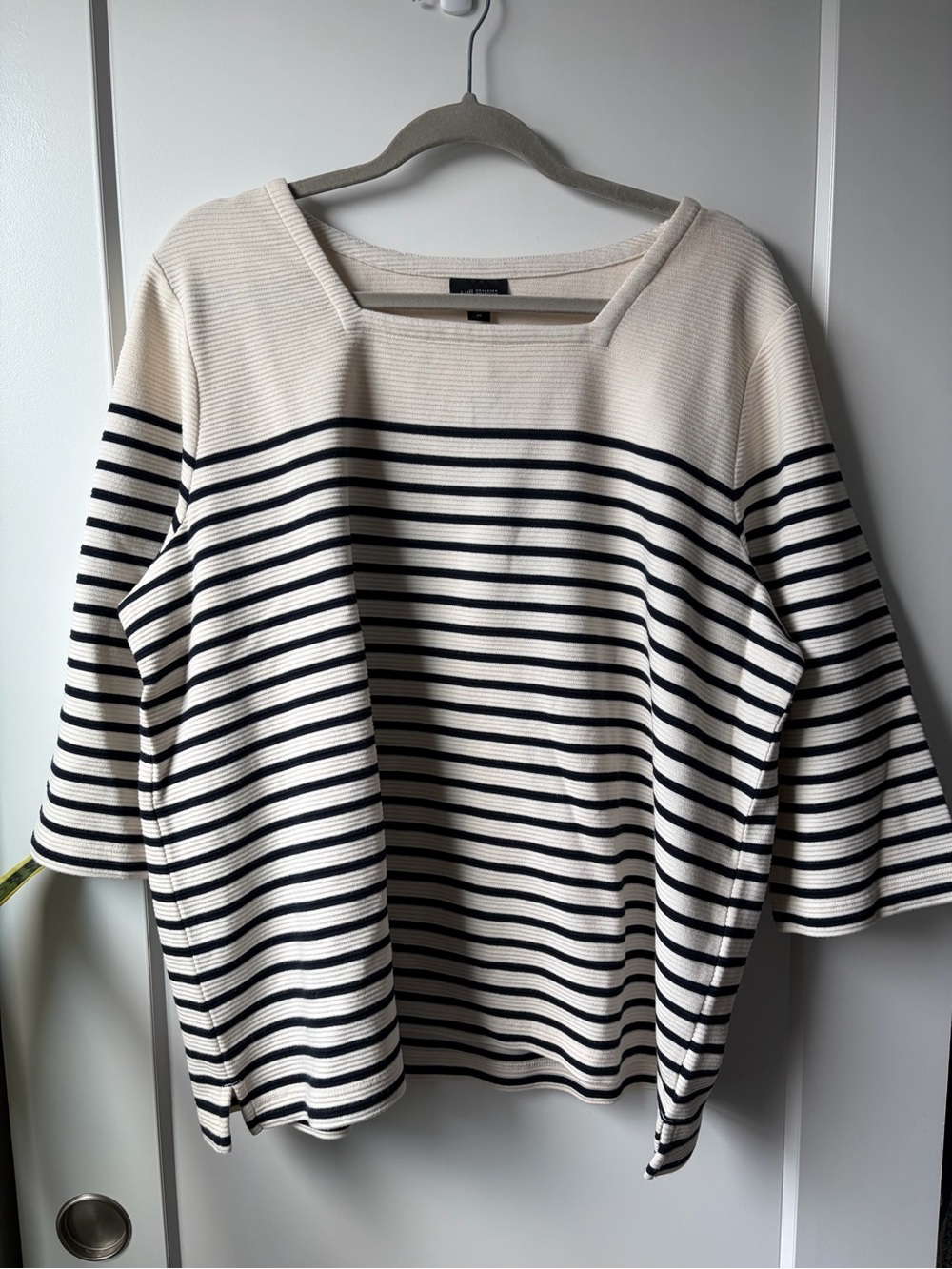 J. Jill Cream & Black Striped Top